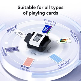 XPAW Automatic Card Shufflerfor 1-2 Decks with Dual Auto/Manual Modes, USB-C Rechargeable,Quiet Operation,Compatible with Texas Hold'emPoker All Card Types are Supported.