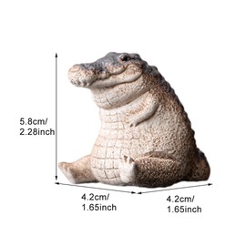 CALIDAKA Alligator Baby Statue Ornament, Tea Pet Alligator Baby Statue, Fat Little Garden Animals Crocodile Figurine, Resin Crocodile Decoration