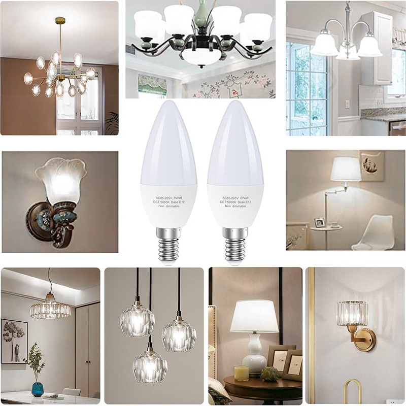 GOSCHE 60 Watt Led Candelabra Bulbs Equivalent, E12 Led Ceiling