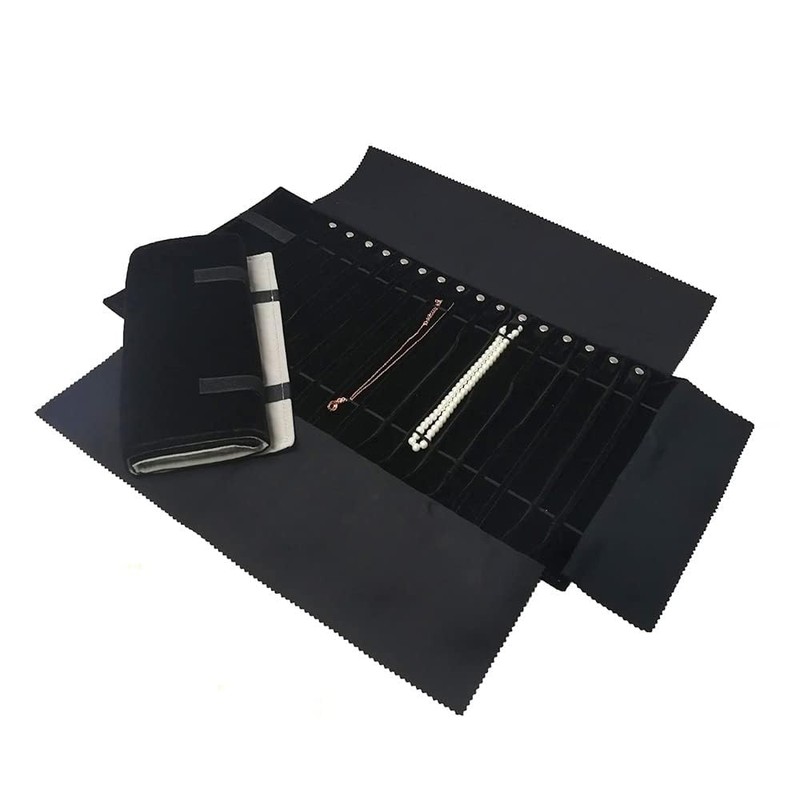treachi Portable Jewelry Roll Necklace Travel Storage Displays Holder 16