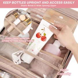 BALULHG Toiletry Bag with Hanging Hook, Portable Makeup Cosmetic Bags, Space-efficient, Collapsible Moving, making it more suitable for Travel