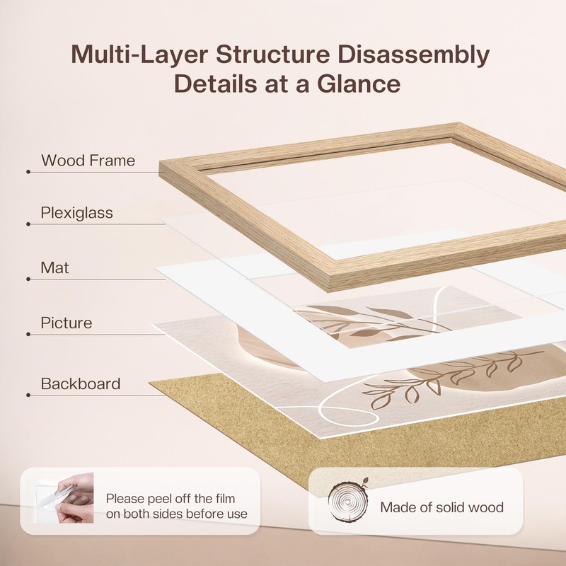 Solid Wood 24x36 Poster Frame, Gallery Wall Frame Set of