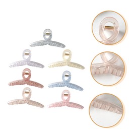 PACKOVE 7pcs Jelly Cross Hair Clamps Medium Hair Jaw Clips for Half Bun Styling Grips for Makeup Bathing and Daily Use