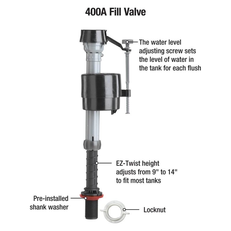 Fluidmaster K-400A-023 Mansfield Toilet Fill Valve and Flush Valve Seal