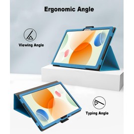 Keihok Case for Blackview Tab 60 WiFi/Tab 60 Pro 10.1 inch Tablet Cover with Hand Strap and Pencil Holder, Folding Stand Flip Case for Blackview Tab 60 WiFi/Tab 60 Pro. (Sky Blue)