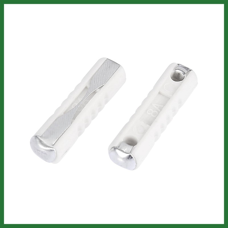 Motoforti 100 Pcs White 8A Car Fuse Tube Universal 25x6x5mm