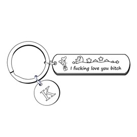 Couple Best Friend Initial Letter Keychain for Women,Valentine's Day Gift,Birthday Friendship Gift for Her Girlfriend Friend (K)