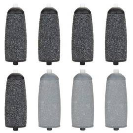 Replacement Heads for Flawless Pedi, Ancable 8-Pack Replacement Roller Refills Heads 5 Black Coarse and 3 Gray Fine Heads Compatible with Finishing Touch Flawless Pedi Electric Tool File