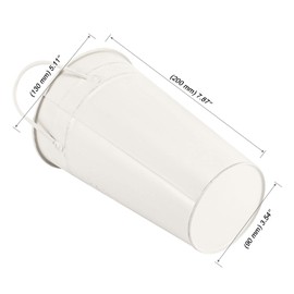 MOUYAT 4 Packs 8 Inch Vintage Metal Galvanized Flower Vase, Tall Galvanized Metal Planter Bucket with Handles, Farmhouse French Bucket for Centerpiece Wedding Decor, Floral Arrangements, White Cream