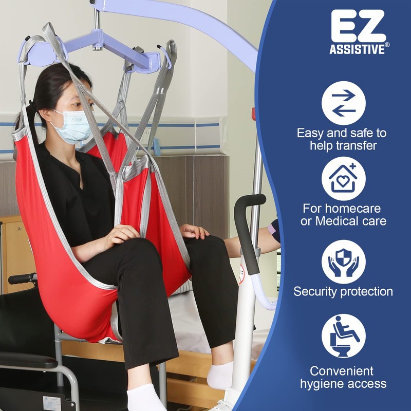 EZ Assistive Patient Lift Divided Leg Sling with Lower Back,