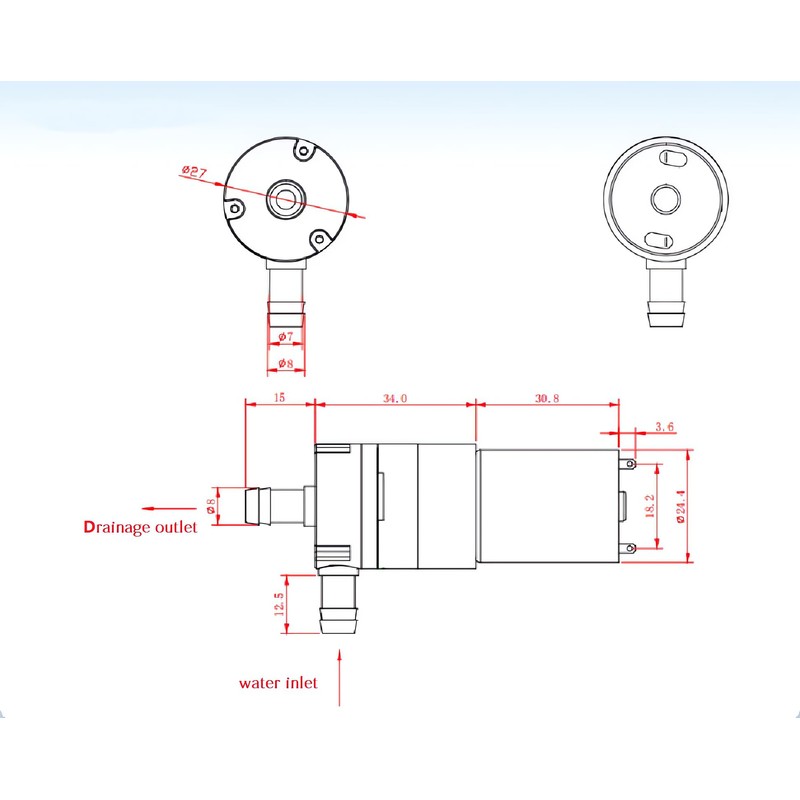 DC 12V Mini Self Priming Pump Micro Diaphragm Fresh Water