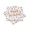 20 Napkins 'Happy Birthday' Dots 33 x 33 cm Black