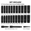 CASOMAN 25PCS 1/2" Drive Impact Socket Set, Deep, Cr-V Steel,