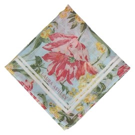[ローラ アシュレイ] レディース プリントハンカチ 05506011 ハンカチ 女性 花柄 05506011B ブルー[B] 約 横48cm×縦48cm