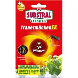 Substral Celaflor Fungus Gnats EX, Against Larvae of Fungus Gnats and Other Pests and Harmful Insects, 4 x 7.5 ml