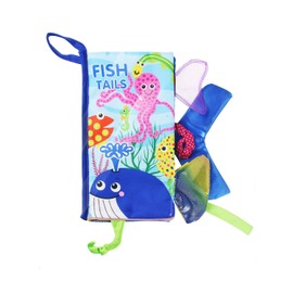Coolplay Soft Cloth Book Cartoon Animal Tails, Marine Animal Printed Fabric Cloth Book, Educational and Learning Soft Cloth Book for Babies