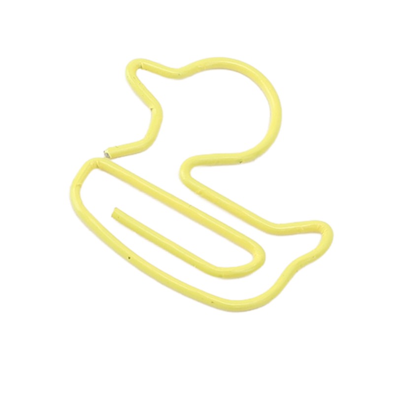 100pcs Paper Clips Cute Duck Shaped Decorative Metal Paperclips with