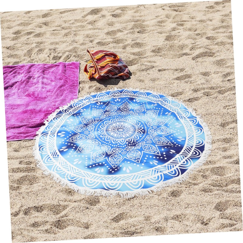 WHAMVOX Printed Beach Towel Fun Round Microfiber Towel for Beach