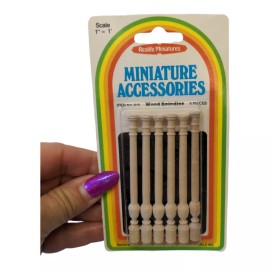 Realife Miniatures Vintage REALIFE MINIATURES Dollhouse Furniture 1:12 WOOD SPINDLES #815, NEW!