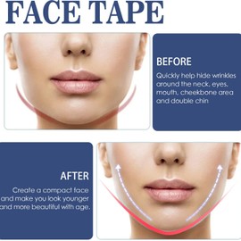 120 Pcs Face Lift Tape,Face Lift Tapes for Facial Wrinkles Reduction,Waterproof and Instant Makeup Tool for Wrinkles,Lifting Invisible Face for Tapes Tightening Skin,Elasticity Tighten Lift Patches