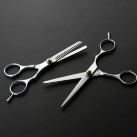 Titanium scissor blade general hairdressing scissors 1+hair thinning scissors 1 2PCS (WAD1B6C) / 티타늄시저블레이드 일반미용가위1+미용숱가위1 2PCS (WAD1B6C)