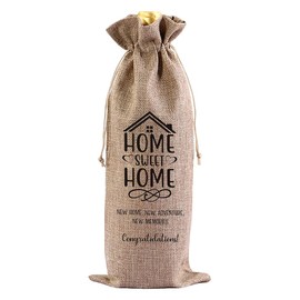 Sisadodo New Home Gifts for Best Friend New Home New Adventures New Memories Wine Bags for Couples First Home Gifts for Family Housewarming Gifts for New Home Wine Gift Bag for Coworkers Neighbors