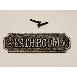 Vintage style cast metal bathroom door sign