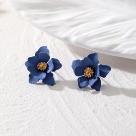 TTPSRY Earrings Simple Flower Earrings Colourful Matte Earrings Hypoallergenic Cute Earrings with Layered Petals Jewellery Gift for Women, Acrylic