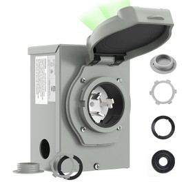 Pre-Drilling 50 Amp Generator Inlet Box RVMATE, NEMA SS2-50P Power Inlet Box, 125/250V, 6250/12500W 50a Power Inlet Box, ETL Listed, Waterproof for Outdoor Use