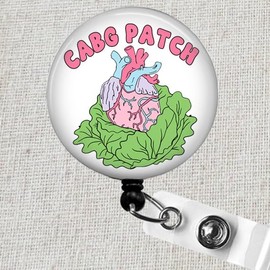 Funny CABG Patch Badge Reel, Cardiac Badge Reel, CVICU Badge ID Holder, Telemetry Nurse Badge Reel, CVOR Nurse Gift, Cardiac Rehab Nurse Badge, Anatomical Heart Badge Reel, American Heart Month Badges