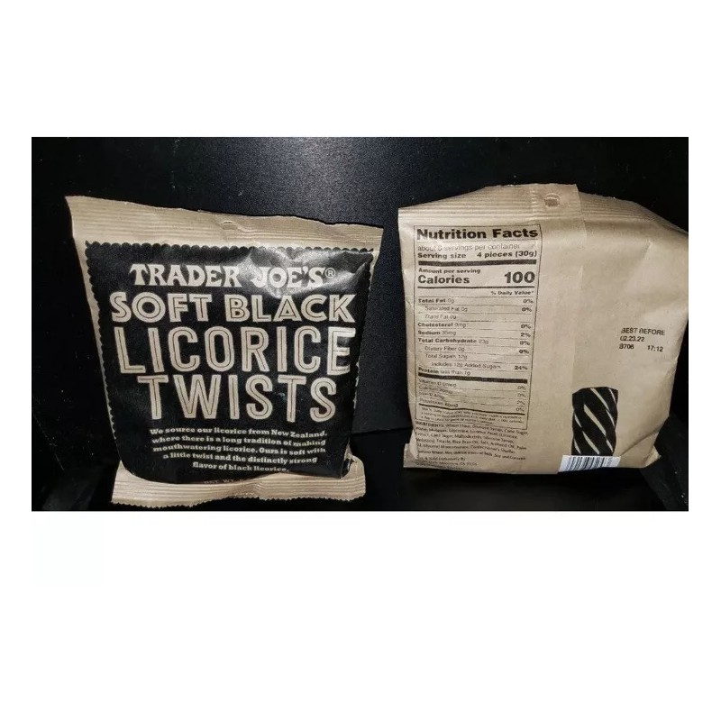 Trader Joe's 5-Pack! Trader Joe's Licorice Twists Soft Black Trader