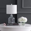 JONATHAN Y JYL1027A 19" Moroccan Blue Glass Table Lamp, Coastal