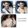AOGELAN Fluffy Fuzzy Genuine Sheepskin Car Seat Belt Covers for
