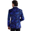 MAGE MALE Men's Velvet Floral Tuxedo Peak Lapel One Button