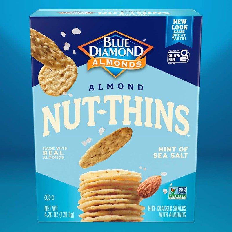Blue Diamond Almonds Nut Thins Gluten Free Cracker Crisps, Hint