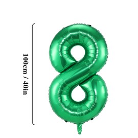 Number Balloons 8,Green Balloons 8 for Birhtday Party Decoration,40 Inch Giant Helium Foil Number Balloons for Boys Girls 8th Birthday Party Decor Anniversary Party Decorations Supplies