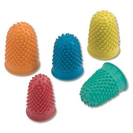 Pack of 15 Coloured Multi Sized Rubber Finger Cones THIMBLETTES