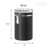 Oggi Stainless Steel Kitchen Canister 62 fl oz, Black -