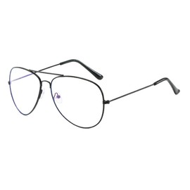 Lairesen Classic Myopia Distance Glasses Metal Frame Clear Lens Myopia Glasses for Men Women, black