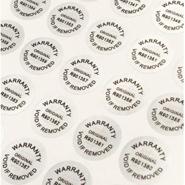 Warranty Stickers Tamper Evident Asset Label IT Security Seal Silver Void Sticker 15mm Round Each with Unique Serial Number (200)