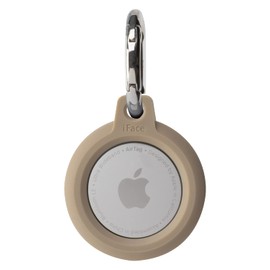 iFace Reflection AirTag Case with Key Ring - Secure Clip-On Scratch Resistant Protective Cover for Air Tag - Beige