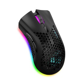 K SNAKE Ratón Ergonómico para Juegos con dpi Ajustable 800/1200/3000, Mouse Gamer Inalámbrico, Iluminación Chroma RGB, Bm600 Negro