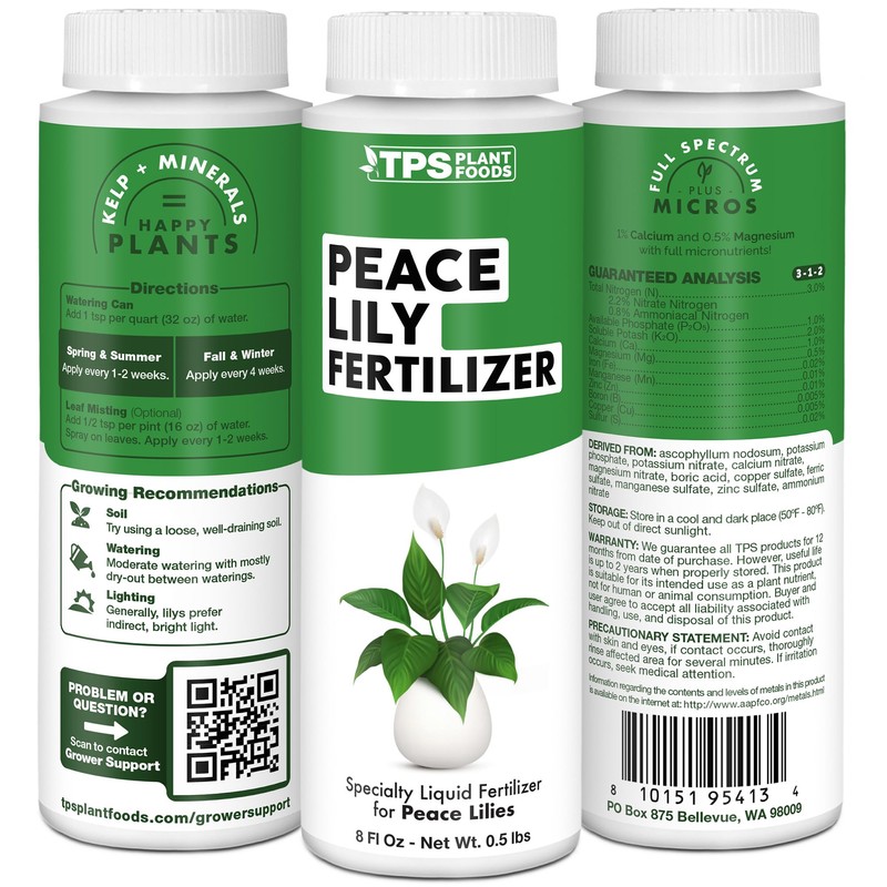 Peace Lily Fertilizer, Complete Liquid Peace Lily Plant Food, 8