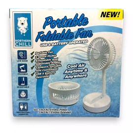 Portable Foldable Fan USB & Battery Operated Size: 5.4x5.4x2.6" NEW IN BOX