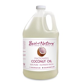 Best of Nature 100% Pure Fractionated Coconut Oil - Natural Massage Oil, Unscented Moisturizer for Men and Women, for Skincare and Hair Care, Carrier for Essential Oils, Gallon (128 fl oz)