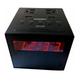 Sonnet R-1415BT Power Station Clock Radio with 2 USB & 2 110 Volt