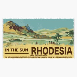 HOF Trading Rhodesia Vintage Poster Vinyl Sticker Waterproof Decal Laptop Wall Window Bumper Sticker 5"