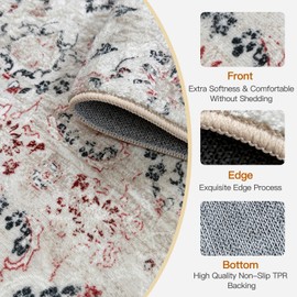 WL&ALLEN Door Mat Entry Rug Washable Mat Indoor Entrance 2x3 Non-Slip,Laundry Room Rug, SoftRug(2'x3',Beige)