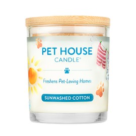 Pet House Plant-Based Pet Odor Candle, Clean, Long Lasting Fresh Linen Candles for Home - Sunwashed Cotton