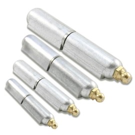 10 PCS of 4''Aluminum Weld-ON Hinges with Fixed SS pin, SS Bushing w/GF Item No. ALU100GF 4''(16x100mm), silver